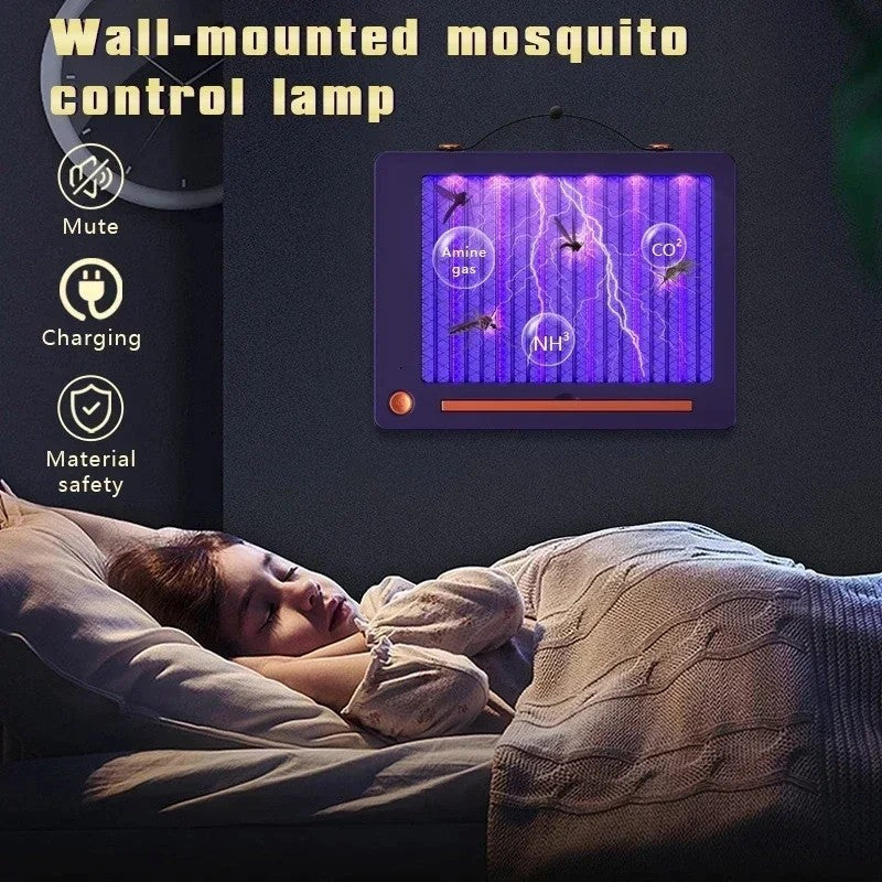 Lámpara Antimosquitos Eléctrica Recargable Blanca - Trampa Silenciosa con Luz UV, Interior y Exterior