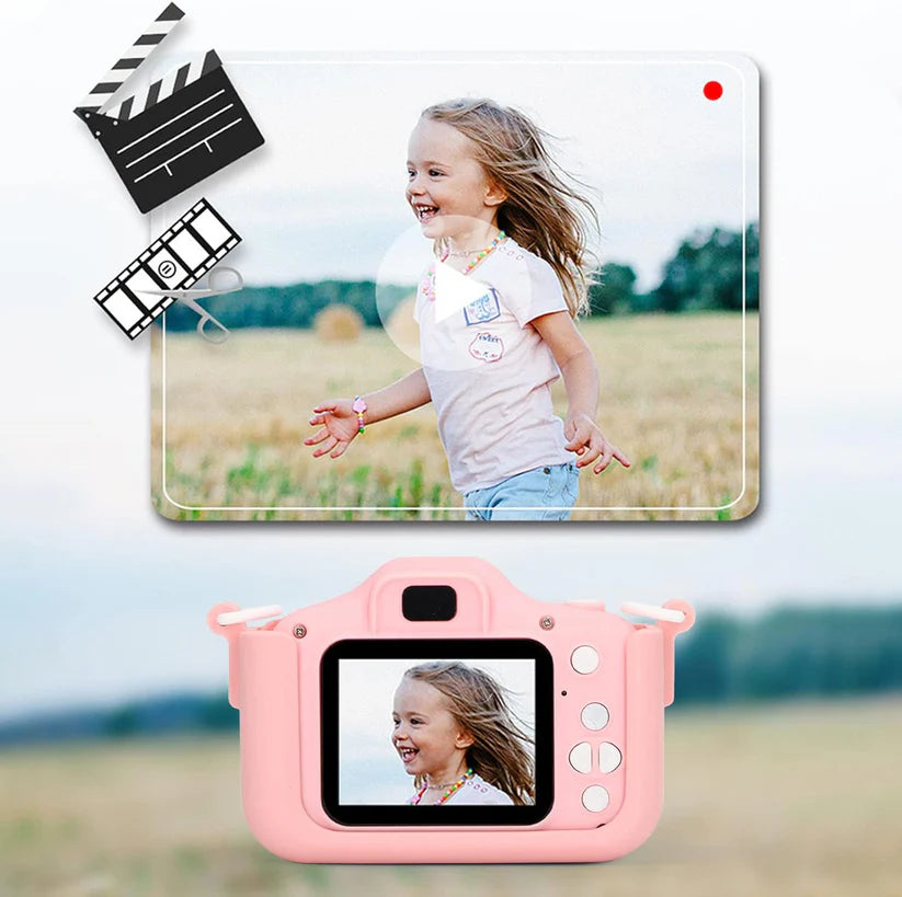Caméra enfant 20 MP HD 2,0 pouces + carte 32 Go – Bleu et rose, compacte et ludique