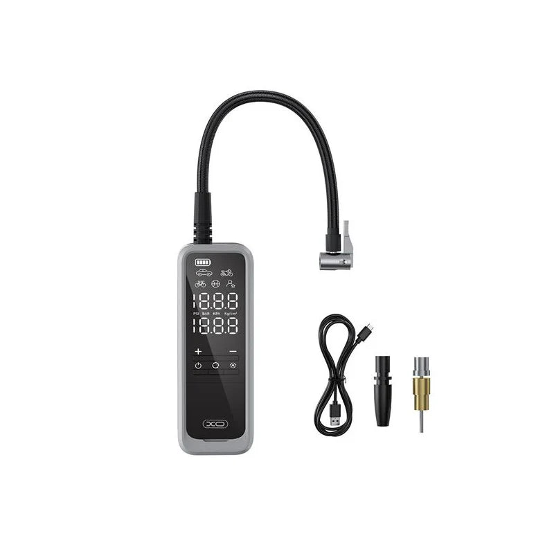 Gonfleur portable sans fil avec batterie externe de 5 000 mAh – Écran LCD et éclairage LED