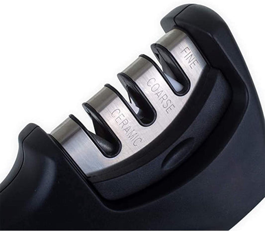 Afilador de Cuchillos Profesional - Sistema de Afilado en 3 Etapas para Cuchillos de Acero, Cerámica y Diamante