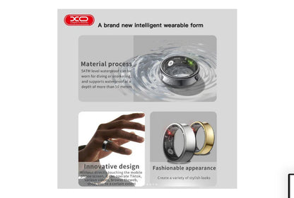 Anillo Inteligente Smart Ring – Monitoreo de Sueño, Oxígeno y Ritmo Cardíaco (Color Negro Metálico)