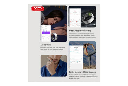 Anillo Inteligente Smart Ring – Monitoreo de Sueño, Oxígeno y Ritmo Cardíaco (Color Negro Metálico)